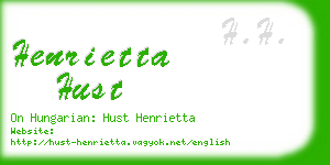 henrietta hust business card